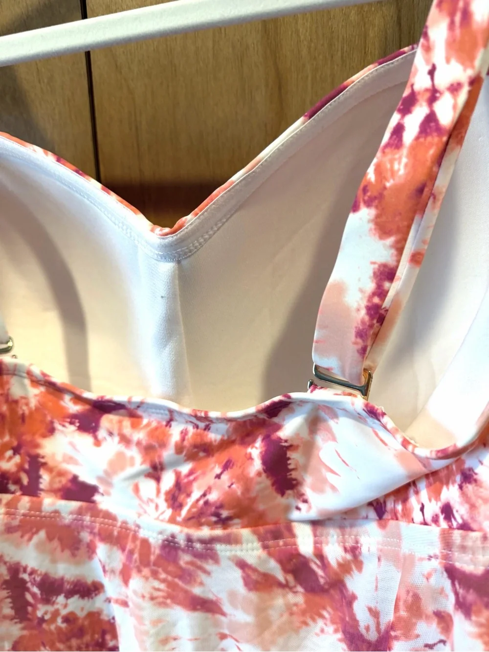 Time and Tru 1X Tie-Dye swim Tank Top - Pink & Orange new with tags